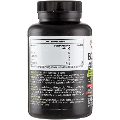 Equilibra Integratori Alimentari, Aminoacidi Ramificati, Integratore per Sportivi, a Base di Aminoacidi a Catena Ramificata (BCAA), con Vitamina B6, 100 Compresse Equilibra Integratori Alimentari, Aminoacidi Ramificati, Integratore per Sportivi, a Base di Aminoacidi a Catena Ramificata (BCAA), con Vitamina B6, 100 Compresse