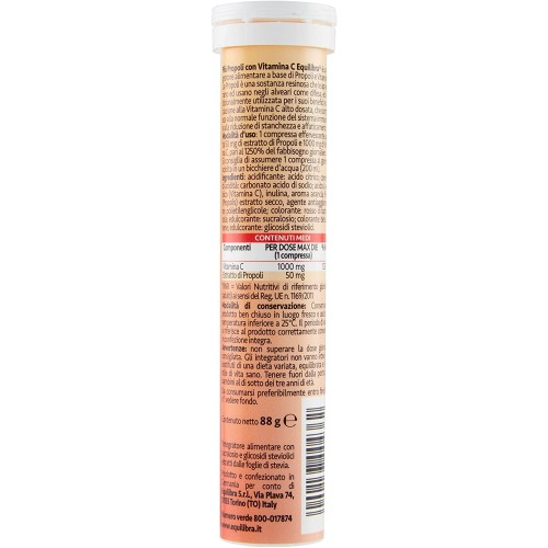 Equilibra, Più Propoli con Vitamina C, Integratore per la Normale Funzione del Sistema Immunitario, Propoli e Vitamina C, Gusto Arancia, 20 Compresse Effervescenti Equilibra, Più Propoli con Vitamina C, Integratore per la Normale Funzione del Sistema Immunitario, Propoli e Vitamina C, Gusto Arancia, 20 Compresse Effervescenti