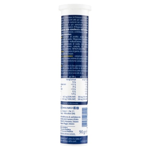 Integratore alimentare di potassio e magnesio, contribuisce alla riduzione della stanchezza e affaticamento, confezione da 20 Compresse, gusto arancia, 90 g Integratore alimentare di potassio e magnesio, contribuisce alla riduzione della stanchezza e affaticamento, confezione da 20 Compresse, gusto arancia, 90 g