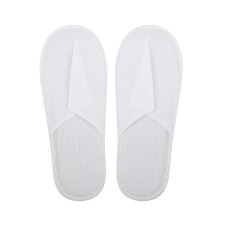 Ciabatte monouso, Pantofole in spugna sintetica chiuse, Ciabattine bianche, per Hotel, SPA, Centri benessere, confezione da 10 Paia, bianco