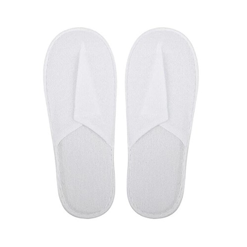 Ciabatte monouso, Pantofole in spugna sintetica chiuse, Ciabattine bianche, per Hotel, SPA, Centri benessere, confezione da 10 Paia, bianco