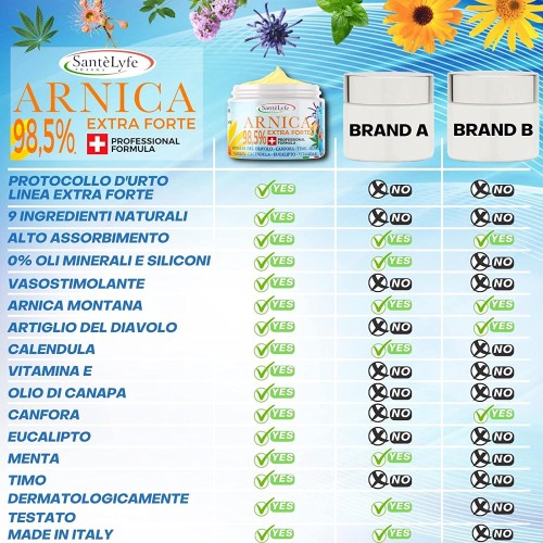 Arnica gel Extra Forte 98,5% 500 ml, Arnica per cavalli uso umano, artiglio del diavolo, con vitamina E, olio di canapa, calendula e canfora, per dolori muscolari e cervicale Arnica gel Extra Forte 98,5% 500 ml, Arnica per cavalli uso umano, artiglio del diavolo, con vitamina E, olio di canapa, calendula e canfora, per dolori muscolari e cervicale
