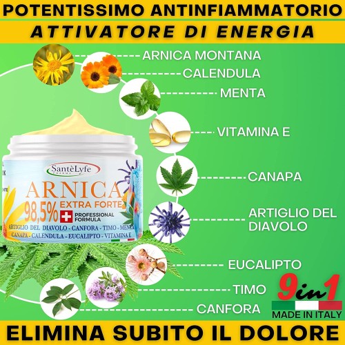 Arnica gel Extra Forte 98,5% 500 ml, Arnica per cavalli uso umano, artiglio del diavolo, con vitamina E, olio di canapa, calendula e canfora, per dolori muscolari e cervicale Arnica gel Extra Forte 98,5% 500 ml, Arnica per cavalli uso umano, artiglio del diavolo, con vitamina E, olio di canapa, calendula e canfora, per dolori muscolari e cervicale
