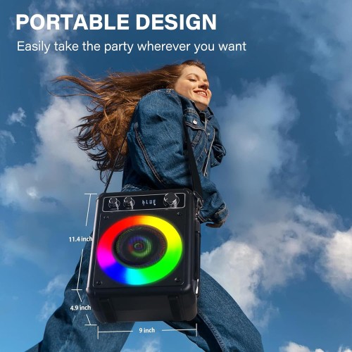 Karaoke portatile, altoparlante Bluetooth portatile con 2 microfoni wireless, sistema PA per adulti e bambini con luci LED, supporta TWS/Rec/FM/AUX/USB/TF per feste a casa Karaoke portatile, altoparlante Bluetooth portatile con 2 microfoni wireless, sistema PA per adulti e bambini con luci LED, supporta TWS/Rec/FM/AUX/USB/TF per feste a casa