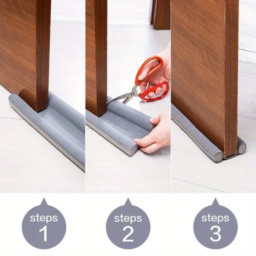 Paraspiffero sottoporta, Tappeto antispiffero sotto la porta, protezione per porte interne ed esterne, colore grigio Paraspiffero sottoporta, Tappeto antispiffero sotto la porta, protezione per porte interne ed esterne, colore grigio
