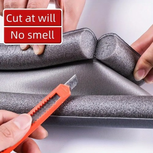 Paraspiffero sottoporta, Tappeto antispiffero sotto la porta, protezione per porte interne ed esterne, colore grigio Paraspiffero sottoporta, Tappeto antispiffero sotto la porta, protezione per porte interne ed esterne, colore grigio