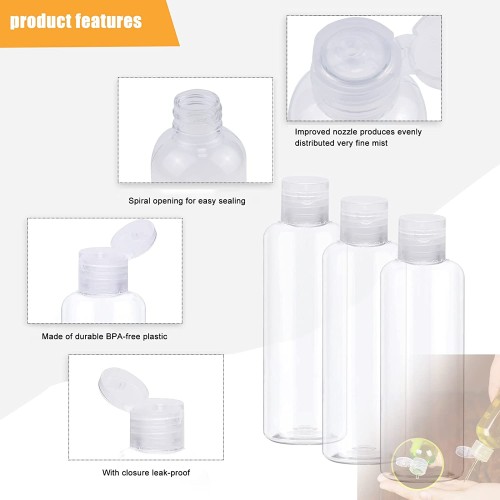 Bottiglie da viaggio, 100 ml, in plastica, per shampoo, balsamo, lozione, articoli da toeletta Bottiglie da viaggio, 100 ml, in plastica, per shampoo, balsamo, lozione, articoli da toeletta