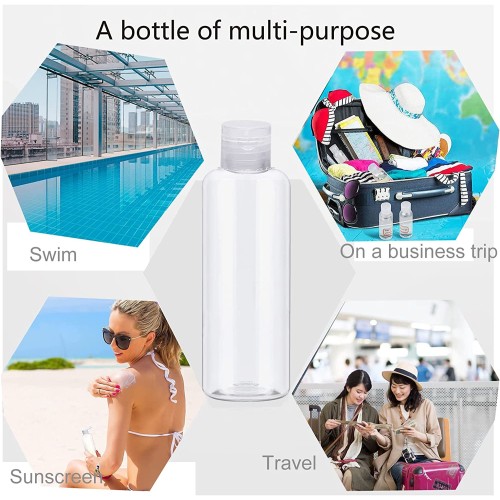 Bottiglie da viaggio, 100 ml, in plastica, per shampoo, balsamo, lozione, articoli da toeletta Bottiglie da viaggio, 100 ml, in plastica, per shampoo, balsamo, lozione, articoli da toeletta