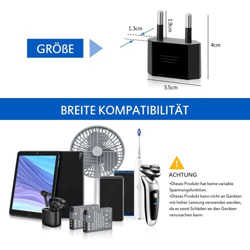Adattatore di corrente elettrica da viaggio USA, a 2 pin per spina Europea, per dispositivi con alimentatore rete americana, 1 pezzo Adattatore di corrente elettrica da viaggio USA, a 2 pin per spina Europea, per dispositivi con alimentatore rete americana, 1 pezzo