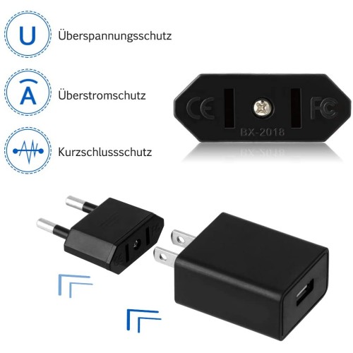 Adattatore di corrente elettrica da viaggio USA, a 2 pin per spina Europea, per dispositivi con alimentatore rete americana, 1 pezzo Adattatore di corrente elettrica da viaggio USA, a 2 pin per spina Europea, per dispositivi con alimentatore rete americana, 1 pezzo