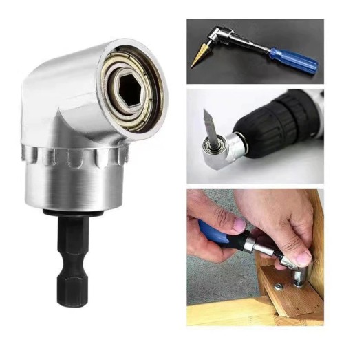 Cacciavite ad angolo retto, angolare adattatore per avvitatore, 105°, acciaio, 1/4 pollice Cacciavite ad angolo retto, angolare adattatore per avvitatore, 105°, acciaio, 1/4 pollice