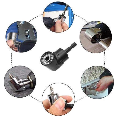 Cacciavite ad angolo retto, angolare adattatore per avvitatore, 105°, acciaio, 1/4 pollice Cacciavite ad angolo retto, angolare adattatore per avvitatore, 105°, acciaio, 1/4 pollice