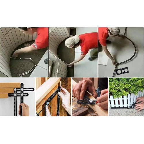 Règle de mesure multi-angle avec double fente, multi-usage, pour les carreaux, en aluminium, convient aux carreleurs, aux constructeurs, aux artisans, aux charpentiers et aux bricoleurs. Règle de mesure multi-angle avec double fente, multi-usage, pour les carreaux, en aluminium, convient aux carreleurs, aux constructeurs, aux artisans, aux charpentiers et aux bricoleurs.