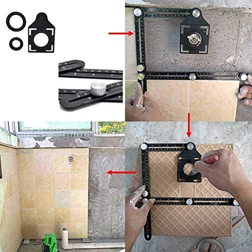 Règle de mesure multi-angle avec double fente, multi-usage, pour les carreaux, en aluminium, convient aux carreleurs, aux constructeurs, aux artisans, aux charpentiers et aux bricoleurs. Règle de mesure multi-angle avec double fente, multi-usage, pour les carreaux, en aluminium, convient aux carreleurs, aux constructeurs, aux artisans, aux charpentiers et aux bricoleurs.
