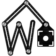 Righello di misurazione multi angolo con asola, multiuso, per piastrelle, in alluminio, adatto per piastrellista, costruttori, artigiani, falegnami, falegnami e bricolage