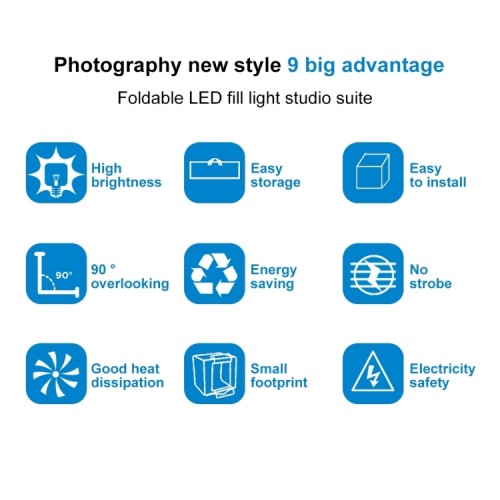 Studio fotografico Portatile con luci led, dimensione 80 x 80 x 80cm Studio fotografico Portatile con luci led, dimensione 80 x 80 x 80cm