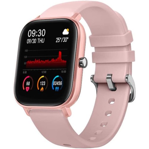 Smartwatch quadrato, curved glass, con cardiofrequenzimetro e monitoraggio della pressione