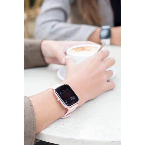 Smartwatch, quadratisch, gebogenes Glas, mit Pulsmesser und Drucküberwachung Smartwatch, quadratisch, gebogenes Glas, mit Pulsmesser und Drucküberwachung