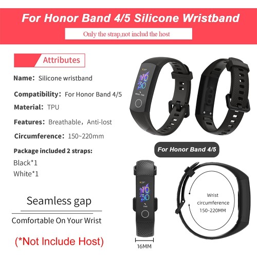 Armband für Honor Band 5 Band 4, Silikon, schwarz und weiß, 2er Pack Armband für Honor Band 5 Band 4, Silikon, schwarz und weiß, 2er Pack
