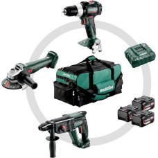 Metabo Combo Set, macchinari a batteria, Combo Set 3.1, Trapano, Smerigliatrice angolare, Martello combinato, tutto a batteria