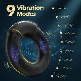 Vibrationsring mit 9 Heizmodi – Verstellbarer Penisring für Männer – USB-aufladbar für Paare