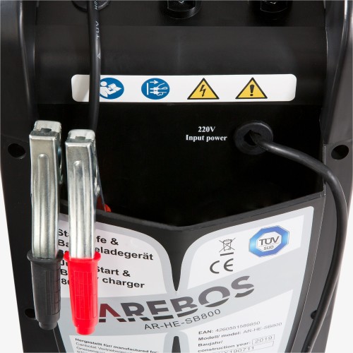 Booster 800 Ah caricabatteria 12V 24V autocarro per autovetture, Arebos KFZ Booster 800 Ah caricabatteria 12V 24V autocarro per autovetture, Arebos KFZ