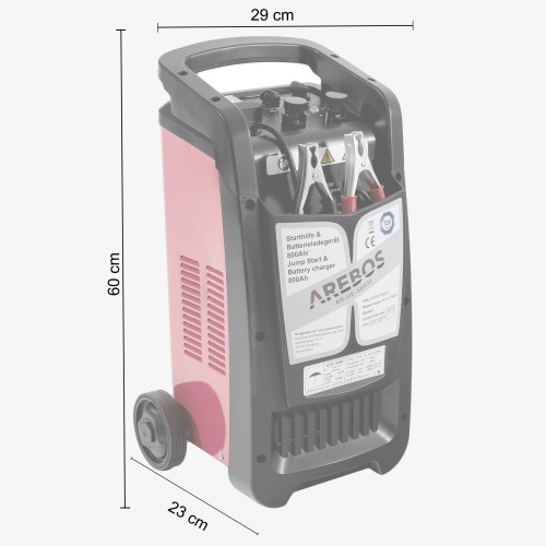 Booster 800 Ah caricabatteria 12V 24V autocarro per autovetture, Arebos KFZ Booster 800 Ah caricabatteria 12V 24V autocarro per autovetture, Arebos KFZ
