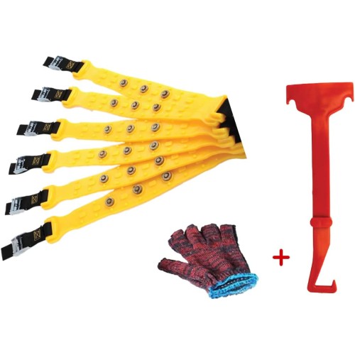 Fascette antiscivolo, anti slittamento, per neve, catene da neve, universali, pneumatici da 165mm A 275mm, riutilizzabile, confeziona da 6 pezzi Fascette antiscivolo, anti slittamento, per neve, catene da neve, universali, pneumatici da 165mm A 275mm, riutilizzabile, confeziona da 6 pezzi