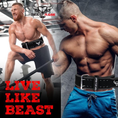 Cintura palestra per uomo e donna, professionale in pelle, ideale per sollevamento pesi, bodybuilding, crossfit, powerlifting e squat BEAST RAGE Cintura palestra per uomo e donna, professionale in pelle, ideale per sollevamento pesi, bodybuilding, crossfit, powerlifting e squat BEAST RAGE