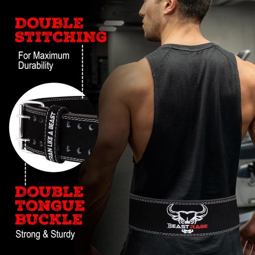 Cintura palestra per uomo e donna, professionale in pelle, ideale per sollevamento pesi, bodybuilding, crossfit, powerlifting e squat BEAST RAGE Cintura palestra per uomo e donna, professionale in pelle, ideale per sollevamento pesi, bodybuilding, crossfit, powerlifting e squat BEAST RAGE