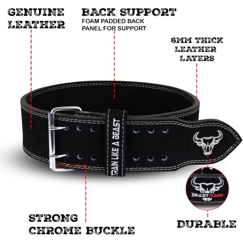 Cintura palestra per uomo e donna, professionale in pelle, ideale per sollevamento pesi, bodybuilding, crossfit, powerlifting e squat BEAST RAGE Cintura palestra per uomo e donna, professionale in pelle, ideale per sollevamento pesi, bodybuilding, crossfit, powerlifting e squat BEAST RAGE