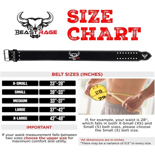Cintura palestra per uomo e donna, professionale in pelle, ideale per sollevamento pesi, bodybuilding, crossfit, powerlifting e squat BEAST RAGE Cintura palestra per uomo e donna, professionale in pelle, ideale per sollevamento pesi, bodybuilding, crossfit, powerlifting e squat BEAST RAGE