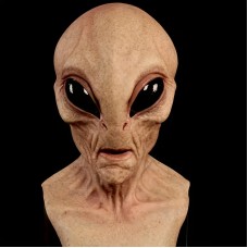 Realistische Latex Maske für Erwachsene – Klassisches Design mit großen schwarzen Augen