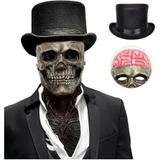 Set aus 2 Stück Realistische Totenkopf Masken mit beweglichem Kiefer – Halloween Set