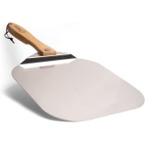 Pala in alluminio per Pizza, in alluminio, con manico pieghevole in legno,  facile da riporre, resistente