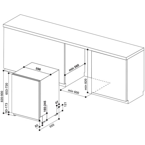 INDESIT Lavastoviglie DIE2B19 da Incasso a Scomparsa Totale Classe F Capacità 13 Coperti, 60 cm INDESIT Lavastoviglie DIE2B19 da Incasso a Scomparsa Totale Classe F Capacità 13 Coperti, 60 cm