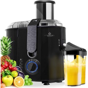Zentrifuge für Obst und Gemüse, 800W, Kaltentsafter, Edelstahlzentrifuge mit doppelter Geschwindigkeit und Anti-Tropf-Funktion