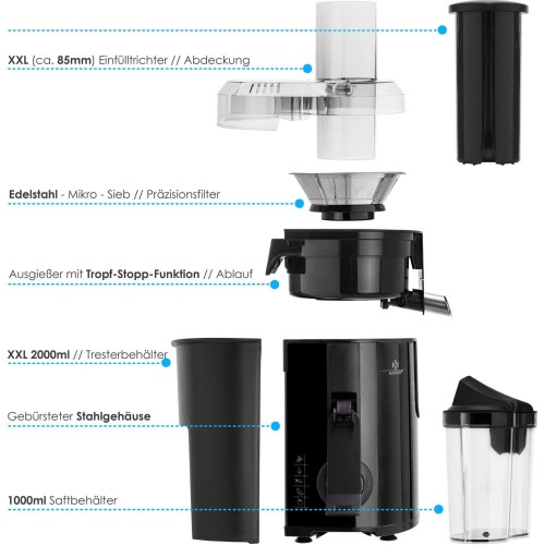 Centrifuga frutta e verdura, 800W, estrattore di succo a freddo, centrifuga in acciaio inox con doppia velocità e funzione antigoccia Centrifuga frutta e verdura, 800W, estrattore di succo a freddo, centrifuga in acciaio inox con doppia velocità e funzione antigoccia