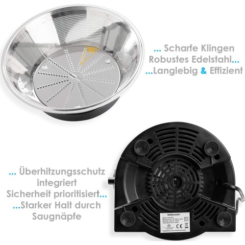 Centrifuga frutta e verdura, 800W, estrattore di succo a freddo, centrifuga in acciaio inox con doppia velocità e funzione antigoccia Centrifuga frutta e verdura, 800W, estrattore di succo a freddo, centrifuga in acciaio inox con doppia velocità e funzione antigoccia