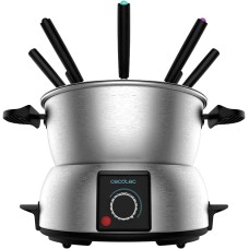 Set per fonduta elettrico in acciaio inossidabile, 1000 W, 8 forchette, perfetto per formaggio, cioccolato e olio, Cecotec