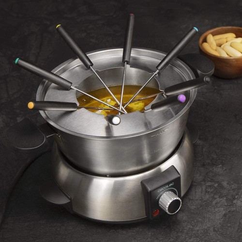 Set per fonduta elettrico in acciaio inossidabile, 1000 W, 8 forchette, perfetto per formaggio, cioccolato e olio, Cecotec Set per fonduta elettrico in acciaio inossidabile, 1000 W, 8 forchette, perfetto per formaggio, cioccolato e olio, Cecotec