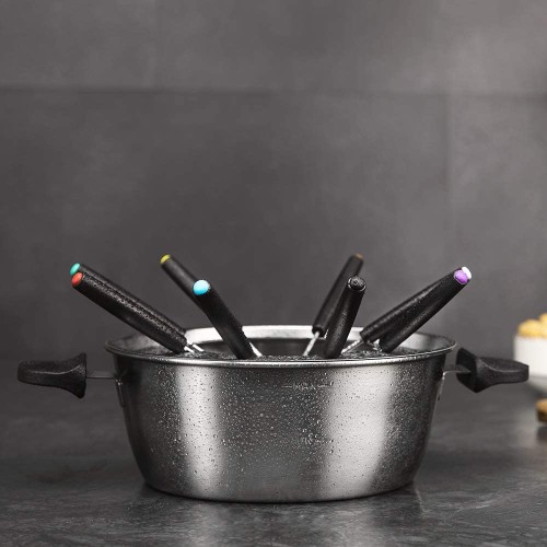 Set per fonduta elettrico in acciaio inossidabile, 1000 W, 8 forchette, perfetto per formaggio, cioccolato e olio, Cecotec Set per fonduta elettrico in acciaio inossidabile, 1000 W, 8 forchette, perfetto per formaggio, cioccolato e olio, Cecotec