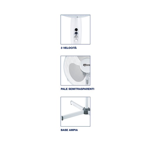 Ventilatore a piantana con due velocità, Termozeta 50W Ventilatore a piantana con due velocità, Termozeta 50W