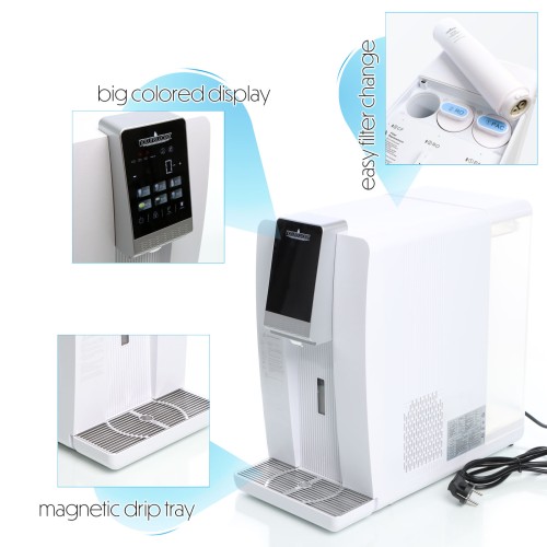 Depuratore acqua a 3 stadi, sistema ad osmosi inversa, da tavolo, Naturewater NW-1000 Pro, da 15 a 100°C Depuratore acqua a 3 stadi, sistema ad osmosi inversa, da tavolo, Naturewater NW-1000 Pro, da 15 a 100°C