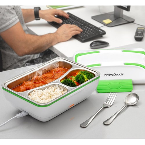 Portavivande Elettrico Pro Innovagoods 50W Bianco Verde Portavivande Elettrico Pro Innovagoods 50W Bianco Verde
