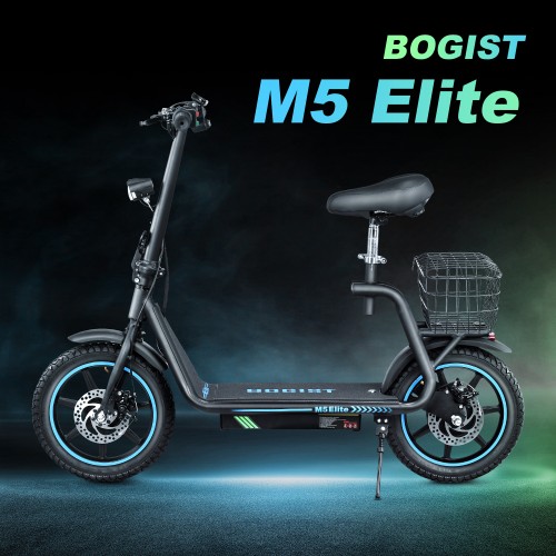 Bogist Honey whale M5 Elite Zima Blue mit 14-Zoll-Reifen, 500W 11Ah Motor, faltbarer Elektroroller mit Sitz und Gepäckträger Bogist Honey whale M5 Elite Zima Blue mit 14-Zoll-Reifen, 500W 11Ah Motor, faltbarer Elektroroller mit Sitz und Gepäckträger