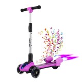 Monopattino Trottinette 3 Ruote per Bambini 3 a 14 anni con luci musica e vapore, colore rosa