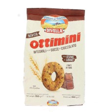 Biscotti integrali al cioccolato, con gocce di cioccolato, ottimini, 350 g, Divella