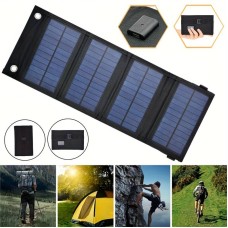 Carica batteria, pannello solare, pieghevole, portatile, USB, impermeabili, per carica batterie telefoni, cellulari e tablet, per la spiaggia, il campeggio all'aperto a casa