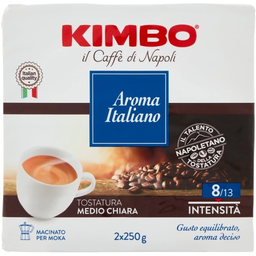 Kimbo, Caffe' aroma italiano, 250 gr, 2 confezione